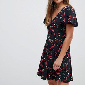 ASOS Little Black Cherry Print Dress